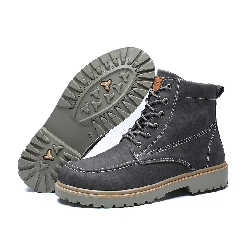 Зимние ботинки мужские уличные ботильоны из искусственной кожи сетчатые