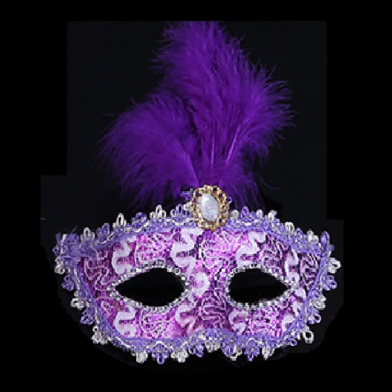 Новинка 2018 стильная кружевная маска с перьями Танцевальная Маска кристаллами