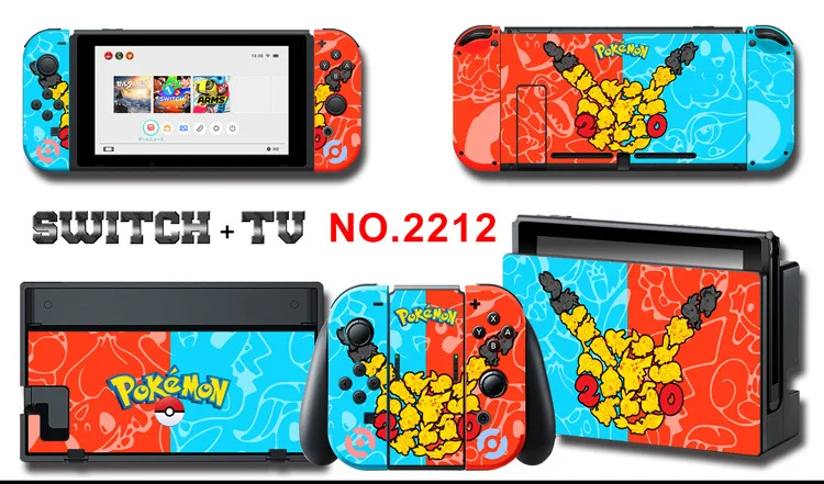 Для nintendo Switch Pain sticker консоль Dock Joy Con полное покрытие цветной бумажной кожи Закаленное стекло протектор экрана от 2000-2305