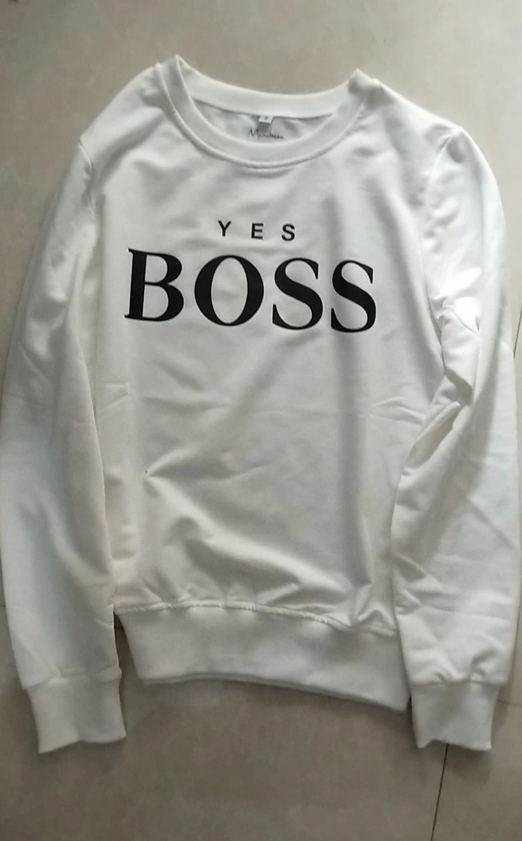 Manubeau женские толстовки Yes Boss с буквенным принтом с длинным рукавом и круглым вырезом Толстовка пуловер Топы весна осень Femme Толстовка