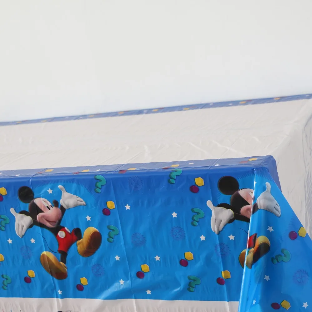 10pcs happy mickey cartoon map kids boys birthday disposable decoration tablecover party tablecloth supplies 108*180cm | Дом и сад