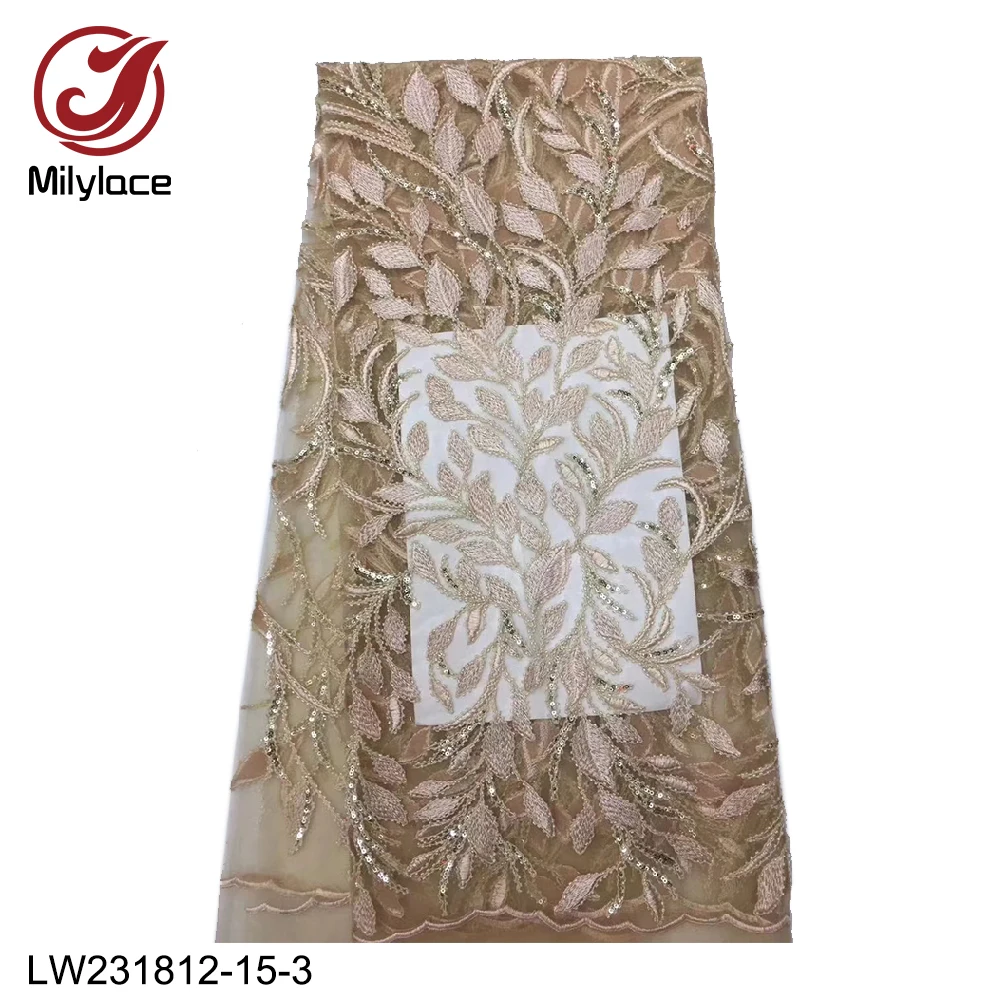 Milylace romantics French lace fabric 5 yards mesh with branch embroidery sequins for wedding party dresses LW231812-15 | Дом и сад
