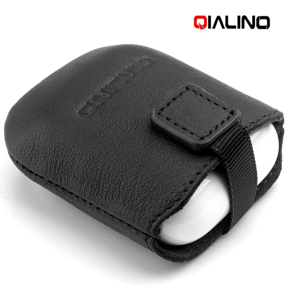 QIALINO кожаный чехол для AirPods Apple из натуральной кожи Мини Карманы магнитное