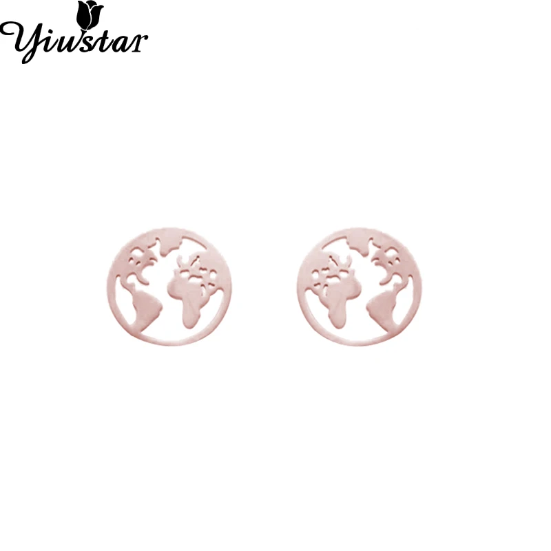 Серьги Yiustar с картой оригами серьги-гвоздики из нержавеющей стали для женщин и