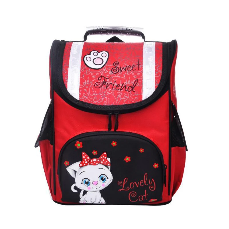 Ортопедические школьные ранцы для девочек детский рюкзак книг с милым котом