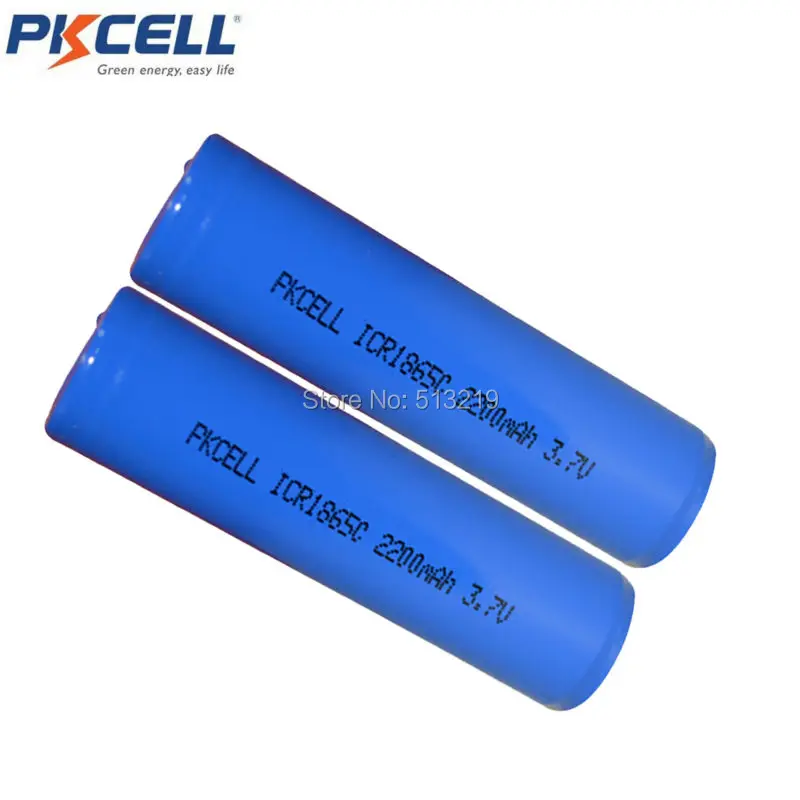 10 шт. PKCELL 18650 3 7 v литиевые батареи литий ионная аккумуляторная батарея ICR 2200mah