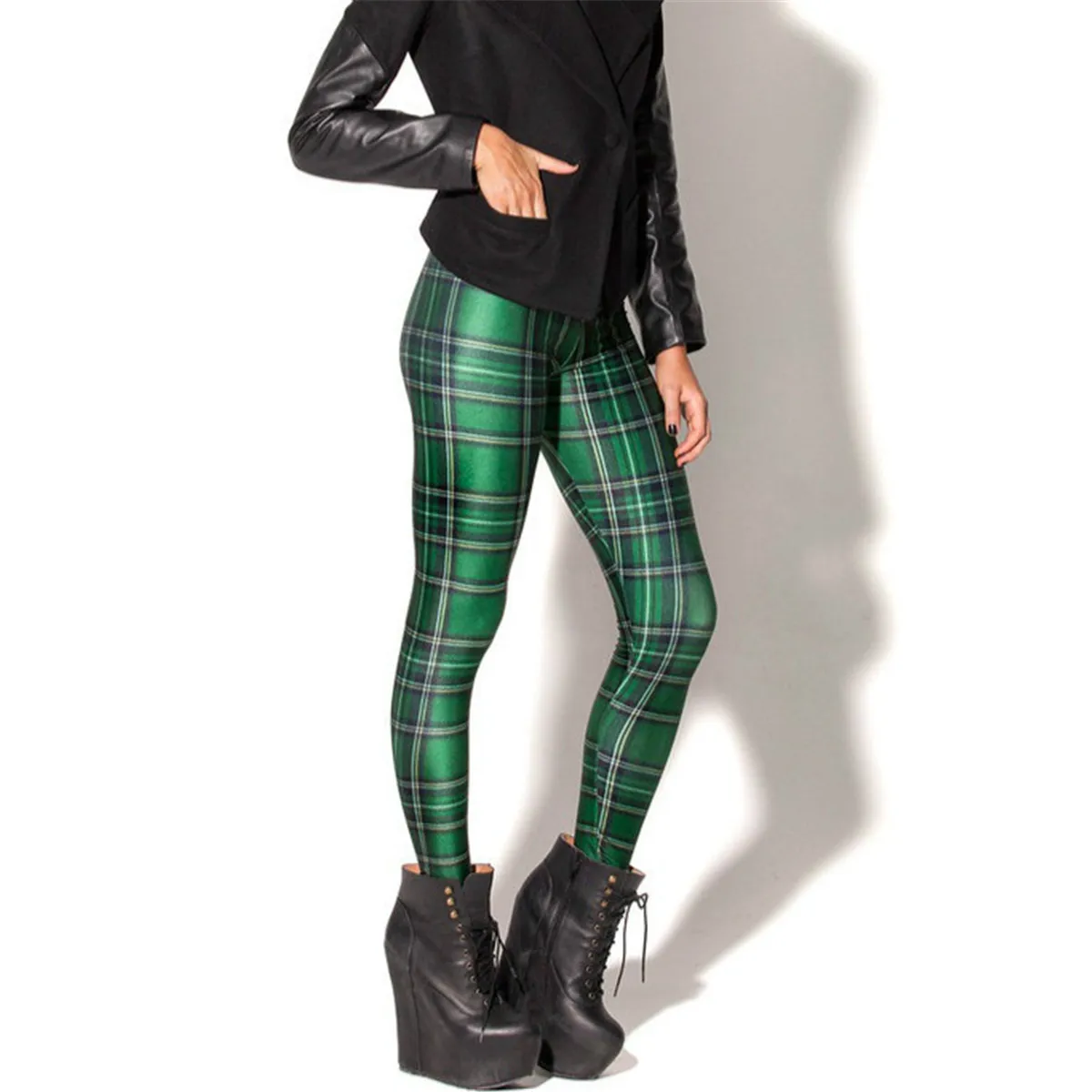 Женские облегающие джинсы Стрейчевые брюки карандаш в полоску с принтом