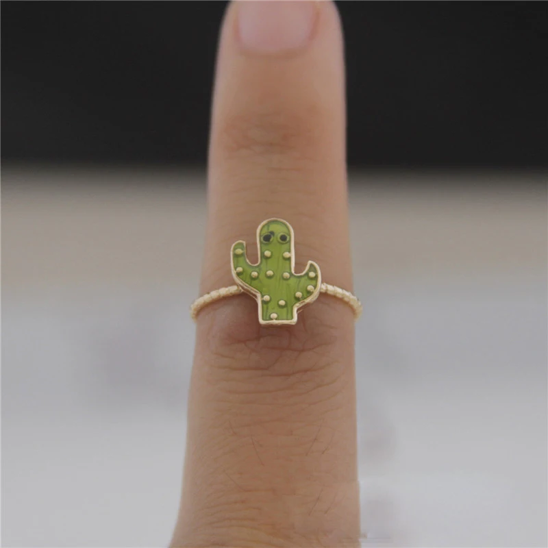 Новинка модное изысканное Гламурное кольцо кавайного кактуса из сплава цинка