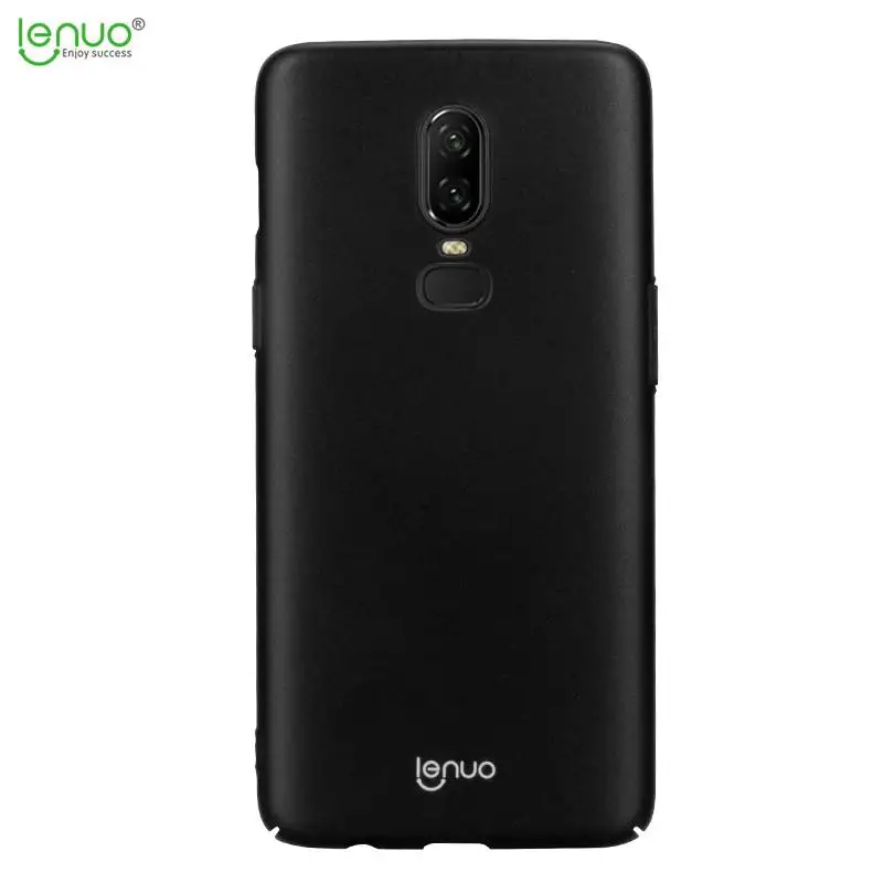 OnePlus 6 Чехол оригинальные lenuo Жесткий ПК Роскошный чехол One Plus 6 A6000 задняя крышка противоударный защитный щит Funda - Цвет: Black