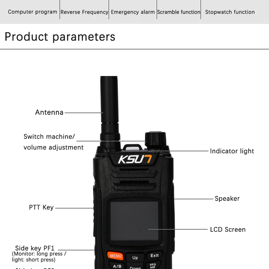 KSUN X-UV68D(MAX) портативная рация 8 Вт Высокая мощность Двухдиапазонный портативный двухсторонний радиопередатчик HF трансивер любительский удобный