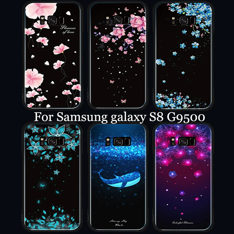 Модный чехол из закаленного стекла для Samsung galaxy S8 задняя крышка G9500 S 8 чехлы