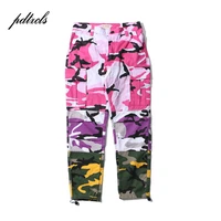 49hot tri color camo patchwork cargo pants mens hip hop casual camouflage trousers fashion streetwear joggers sweatpants size