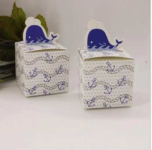 

Free shipping Nautical Whale Favor Box Candy GIft Boxes Fashion Boxes For Party Favor 50pcs
