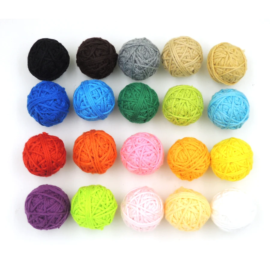 DIY массивные Хлопковые вязаные крючком voodoo balls эффектные бусины для ожерелья