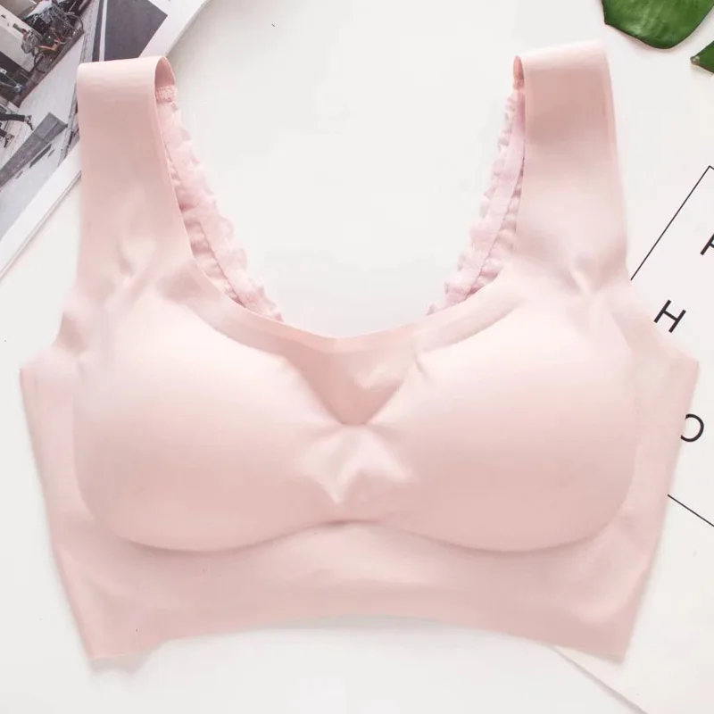 Женский черный и белый бюстгальтер из ледяного шелка бесшовный сетчатой ткани с