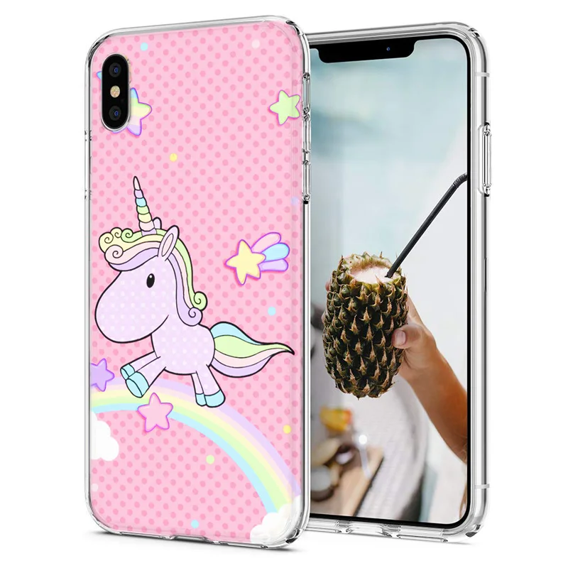 Soft Phone Case For iPhone 6 7 XS Max Covers TPU Colorful Unicorn Lion Leopard Pattern Fundas X XR F044 |