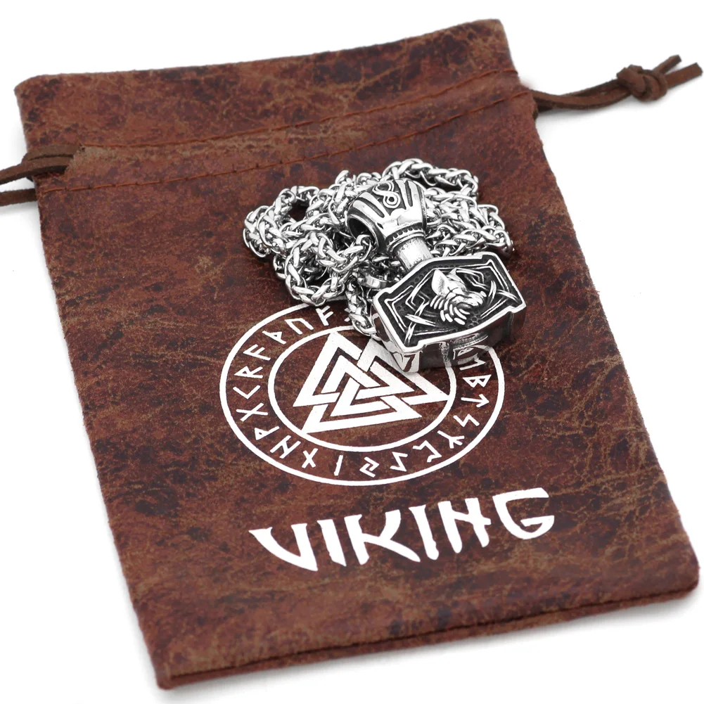 Мужское ожерелье с подвеской из нержавеющей стали Viking скандинавский Молот Тора