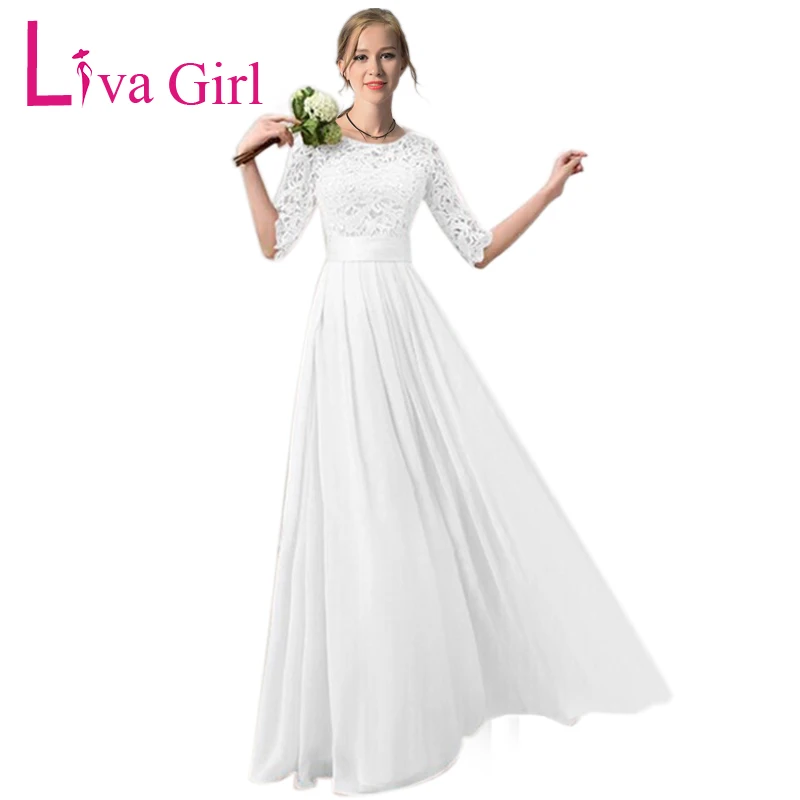 LIVA GIRL шифоновые кружевные вечерние длинное платье Для женщин белое полое платье подружки невесты с коротким рукавом Плиссированные Макси розовое свадебное платье для девочек Vestido 2X
