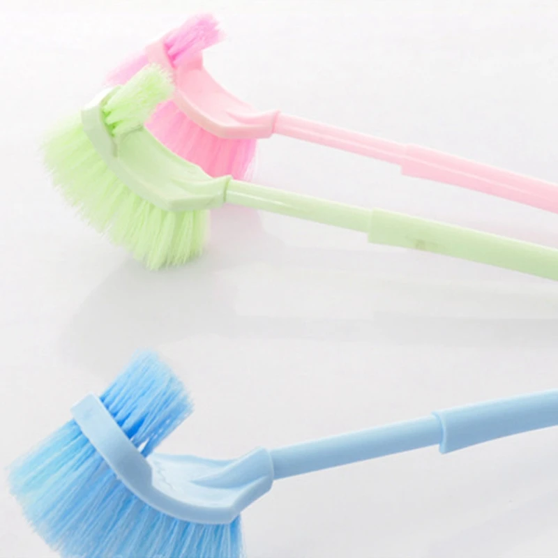 Portable double-sided toilet brush plastic long handle bathroom | Обустройство дома