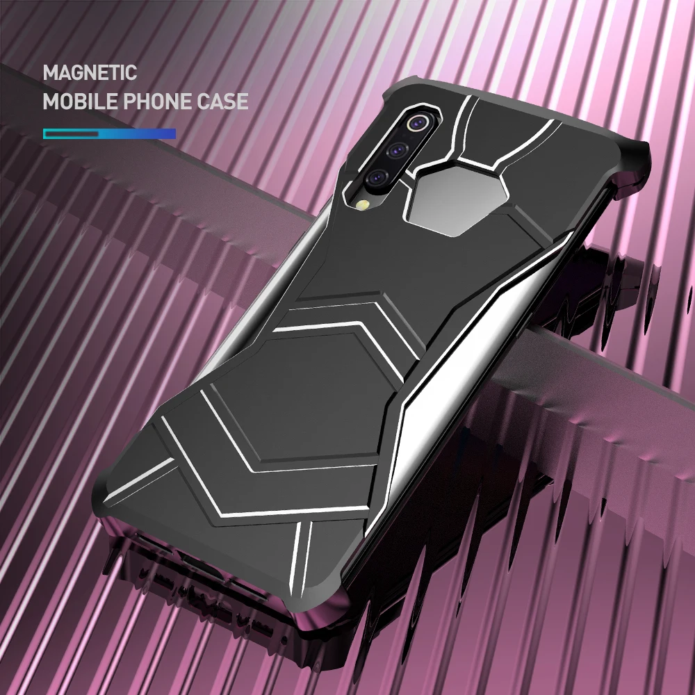 R JUST алюминиевый защитный чехол для магнитный черный пантера Xiaomi Mi 9 телефона