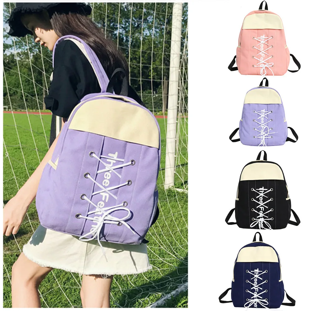 Модный холщовый рюкзак с алфавитом школьная сумка дорожная шнурки для