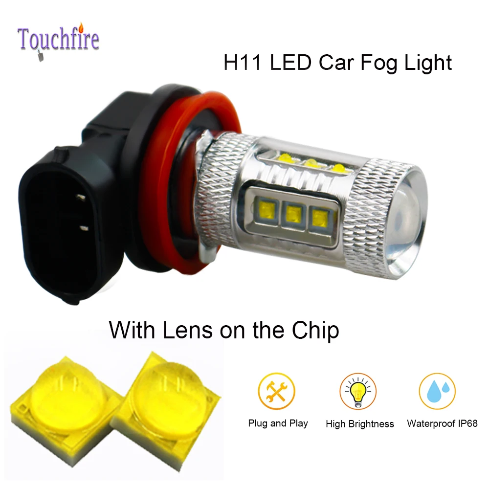 2 шт. Автомобильные светодиодные лампы H1 H7 H8 H11 9005 HB3 9006 HB4 Canbus Cree Chips 16LED