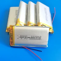 5 x 3 7v 3000mah 103565 lipo polymer lithium rechargeable battery cells for gps power bank tablet pc pad pda laptop speaker psp