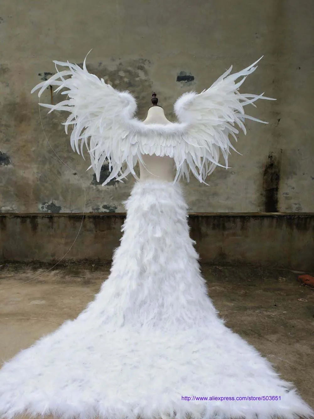 one set white Черный дьявол перо Крылья Длинные Красивые перо хвост нижнее белье шоу реквизит Mall украшения поставка EMS - Цвет: one set white