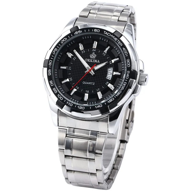 Мг. Люксовый японский бренд ORKINA мужские часы с кварцевым циферблатом и датой 45