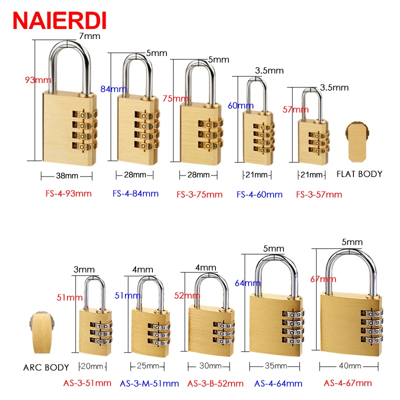 NAIERDI Высокая безопасность твердая латунь анти Блокировка сверла цифровая