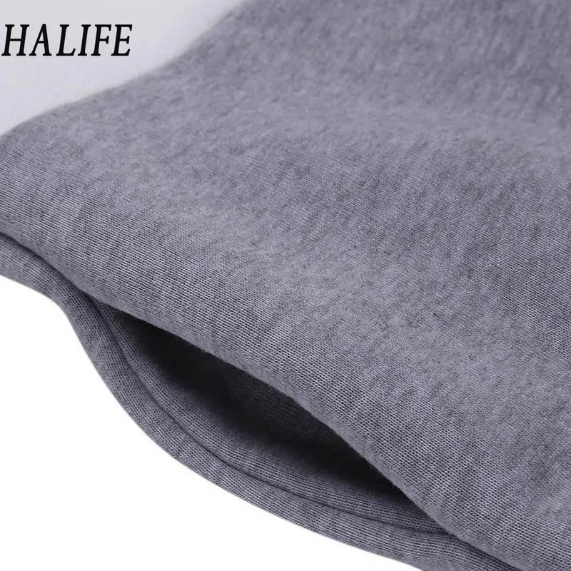 HALIFE толстовки женские теплые контрастного цвета в полоску с флисовой подкладкой