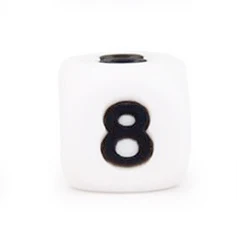10pcs number 8 10 шт. силиконовые цифровые бусины для DIY на день рождения соска, зажимы для цепи 12 мм Жевательная бусина для прорезывания зубов, ожерелье, игрушка для прорезывания зубов - Цвет: 10pcs number 8