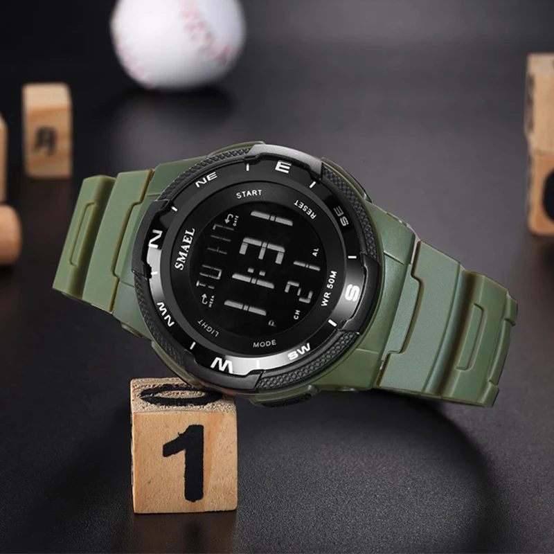 Часы SMAEL Мужские Цифровые модные спортивные ударопрочные водонепроницаемые