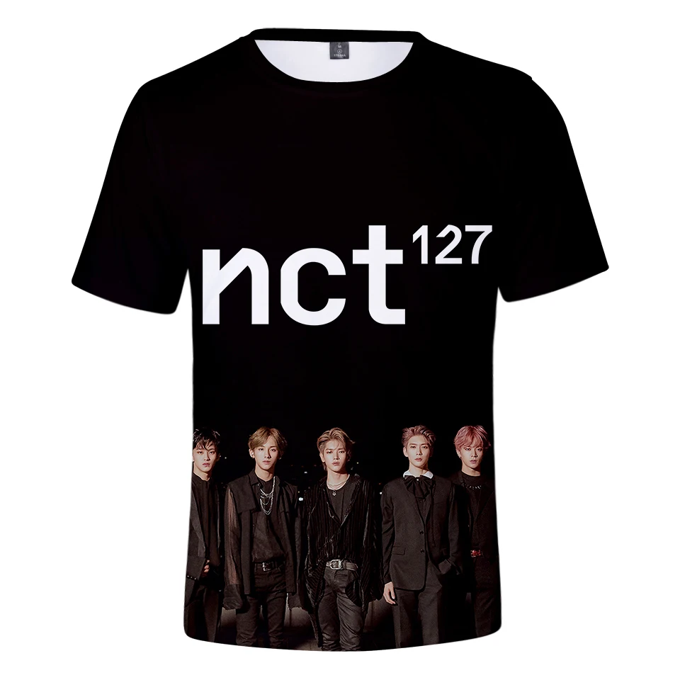 

Kpop новая футболка с 3d принтом имени пользователя idol NCT, летняя футболка с коротким рукавом для фанатов, поддерживающая kpop футболка с круглым ...