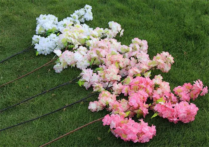 Искусственные цветы вишни 5 шт. искусственные ветки сакуры Центральные элементы свадебной вечеринки