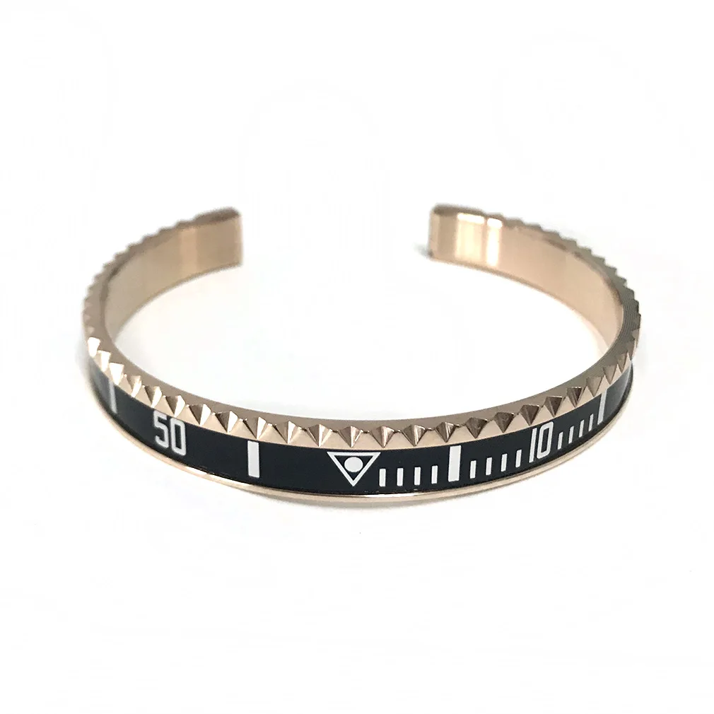 rose gold black Циферблат стальной браслет "Спидометр"& Браслеты bracciale uomo нержавеющая сталь браслеты манжета браслет ободок Pulseiras Бижутерия - Окраска металла: rose gold black