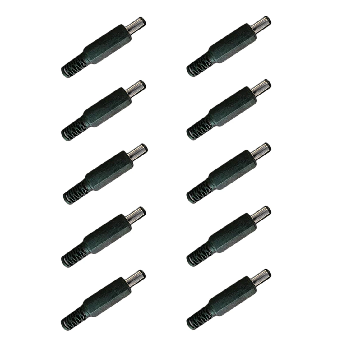 

10Pcs 2.1mm x 5.5mm Male DC Power Plug Socket Jack Connector Black Plastic Cover High Quality