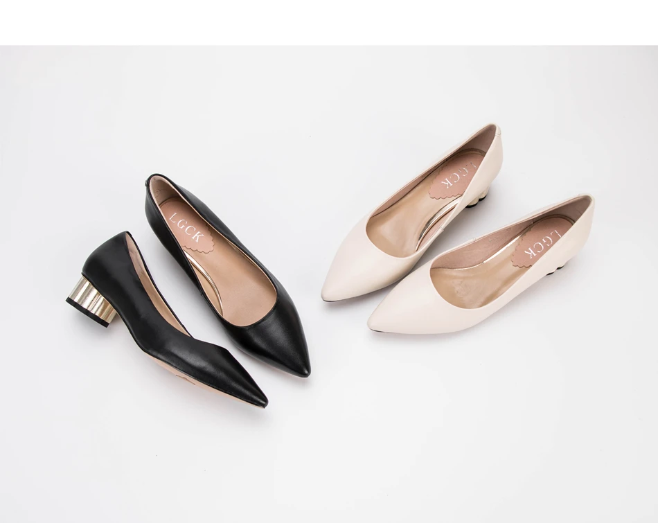 Plus Size 34-43 Genuine Leather Women Shoes Pointed Toe Fashion Strange Style In with Casual Shoes European Designer comfortable