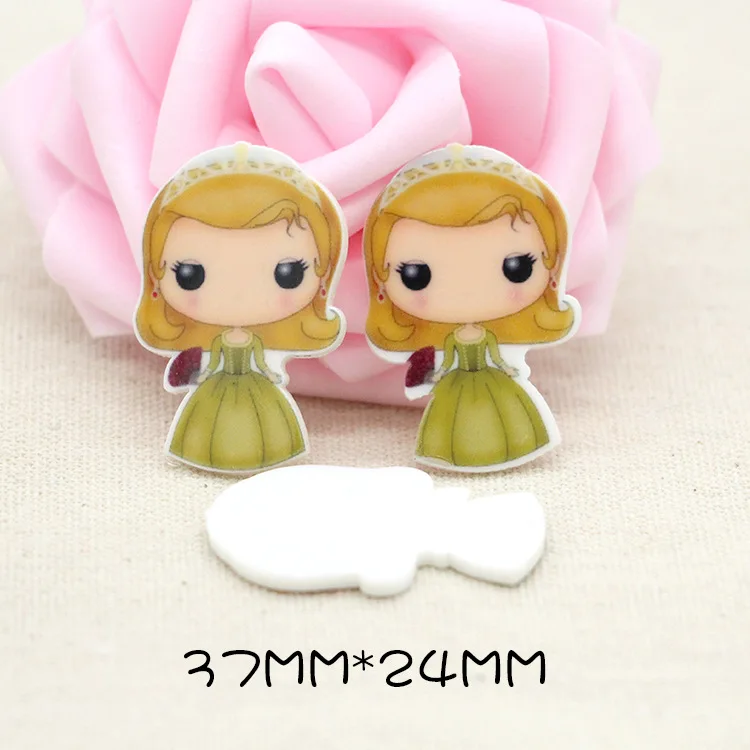 Многоцветный 10pcs/lot flat back planar resin princess cartoon DIY resin cabochons accessories for diy mobile phone case headband - Цвет: Многоцветный