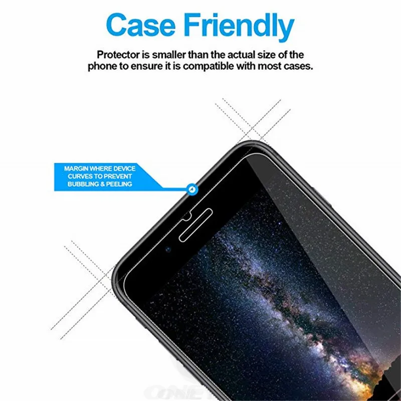 [2 упаковки] закаленное стекло для iphone x Защита экрана 7 XS MAX 5 5s SE 6s 8 plus XR|Защитные