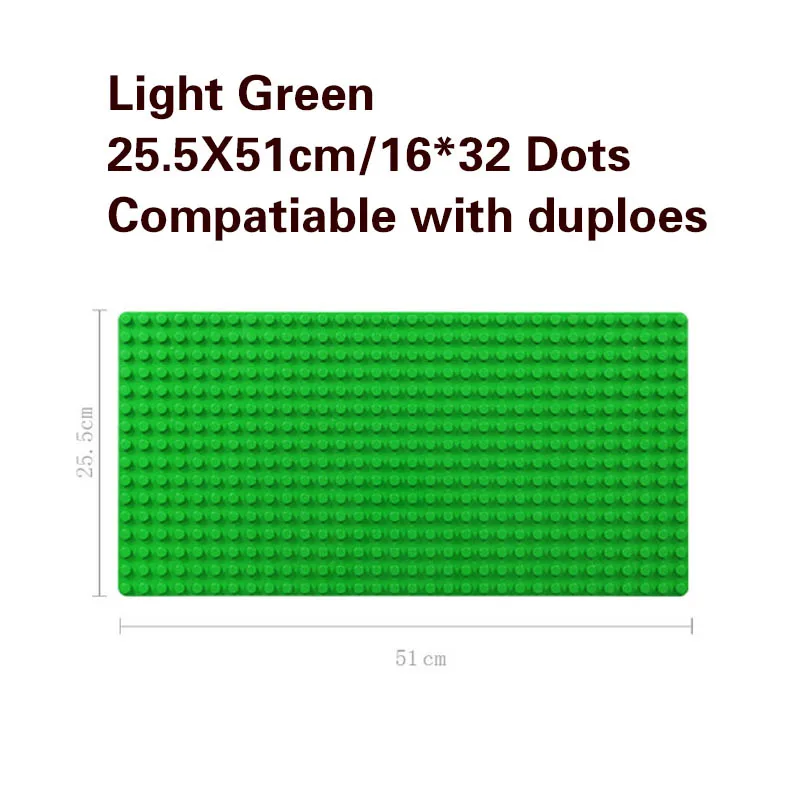 LT Green-Round Angle 512 Duploe большая Базовая пластина для конструктора 16*32 точек 51*25,5 см опорная плита DIY строительные блоки игрушки для детей Совместимые с Duplos зеленый - Цвет: LT Green-Round Angle