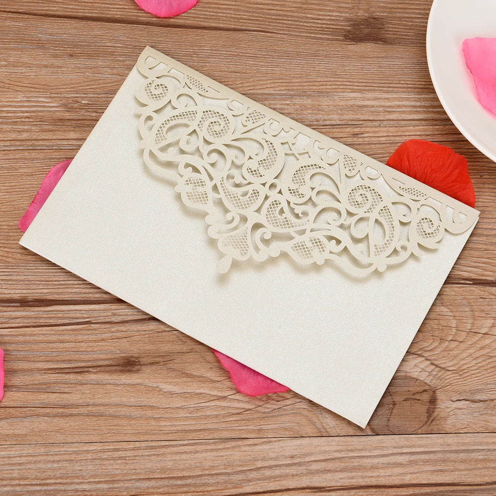 10 шт. жемчужные бумажные Цветочные Пригласительные открытки свадебные