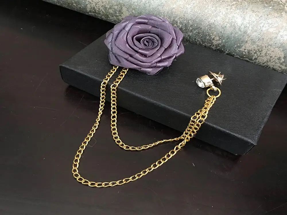 Flower Brooches Унисекс Франция романтический воротник лацкан булавка брошь лук галстук жениха свадебный костюм роза цветок цепь бабочка стразы аксессуары для корсажа - Цвет: Flower Brooches
