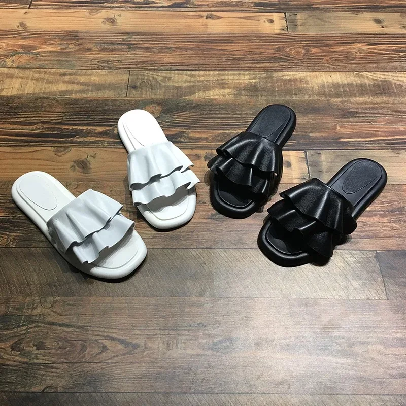 Stkehidba/женские тапочки из натуральной кожи модная обувь на плоской подошве летние