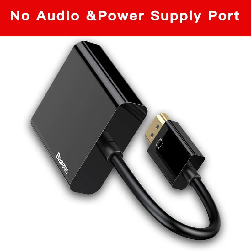 Baseus HDMI в VGA кабель HDMI VGA адаптер Цифровой HDMI в VGA разъем 3,5 мм конвертер Видео Aux аудио сплиттер для ноутбука PS4 ТВ - Цвет: NO AUX Power Plug
