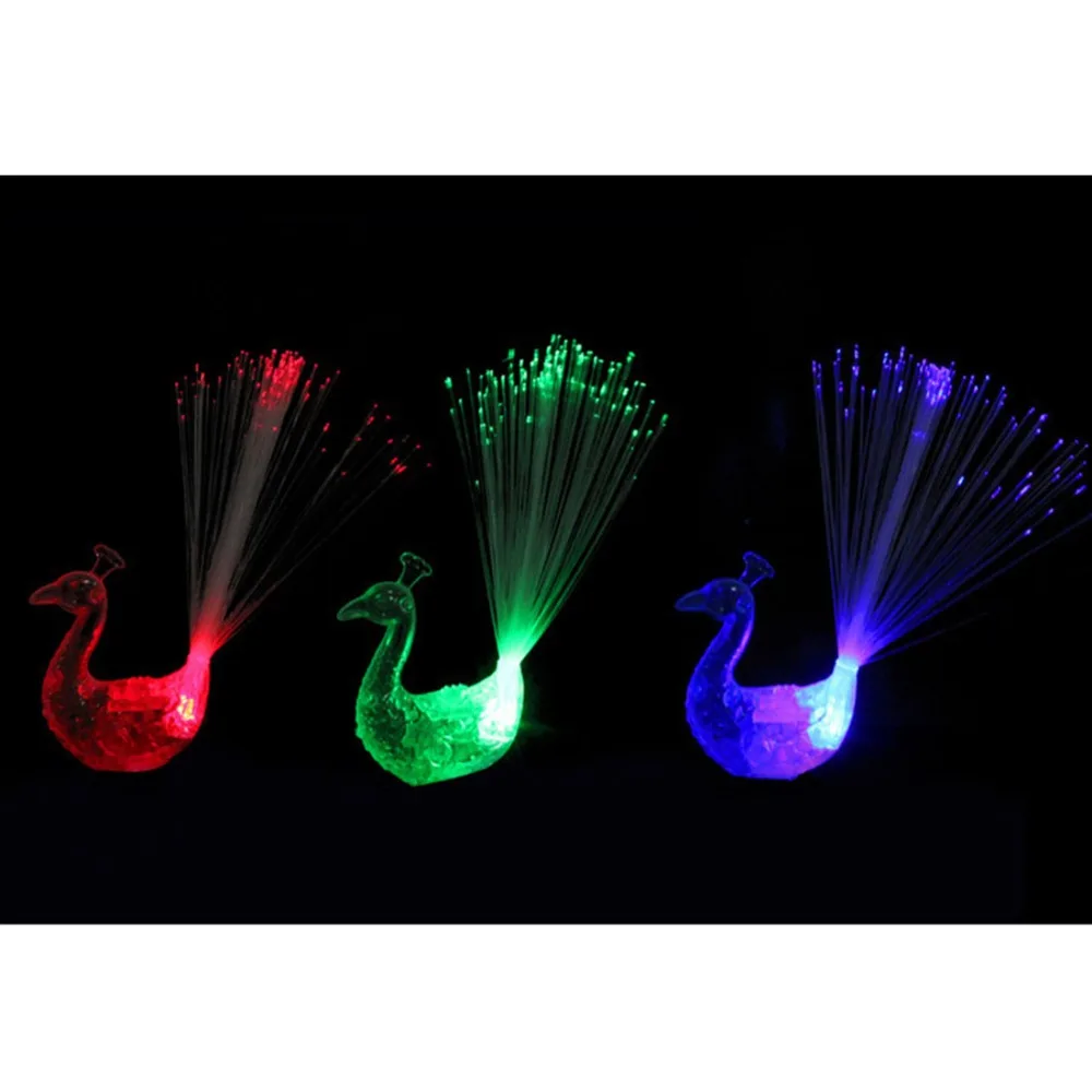 Buy 4 Free 1 Peacock Finger Light Colorful LED Light-up Rings Party Gadgets Kids Intelligent Toy for Brain Development DS29