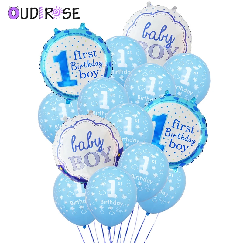 OUDIROSE 14 шт. 12 дюймов 18 латексная Фольга Воздушный шар для Бэйби Шауэр девочка 1 й