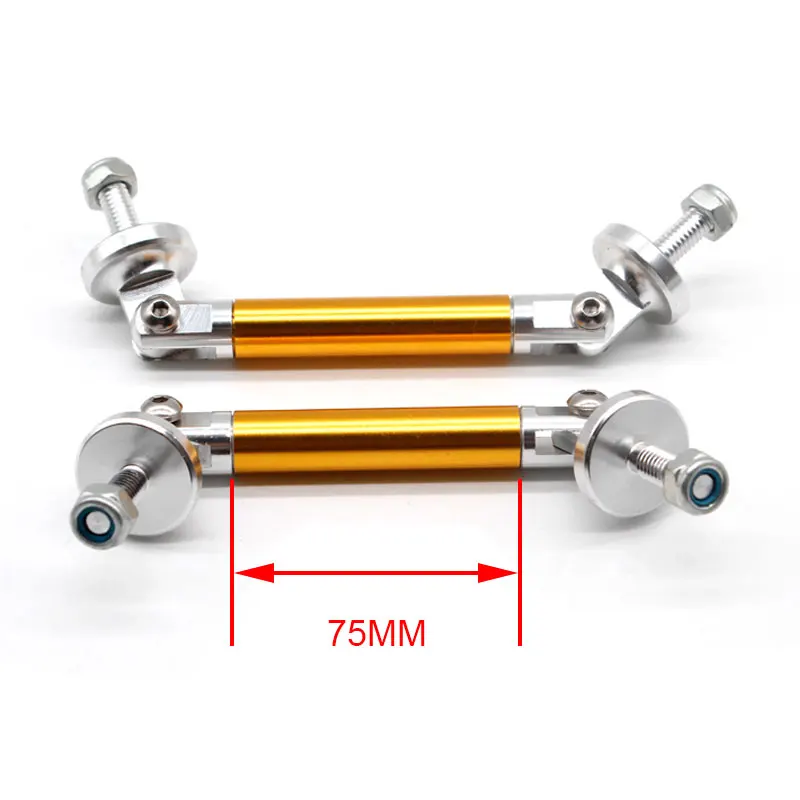 75MM gold DEFT 2 шт. Автомобильная Передняя Задняя рамка Бампер для губ протектор Универсальный Авто Грузовик штанга разветвитель стойки галстук бар поддержка для Honda Toyota - Цвет: 75MM gold