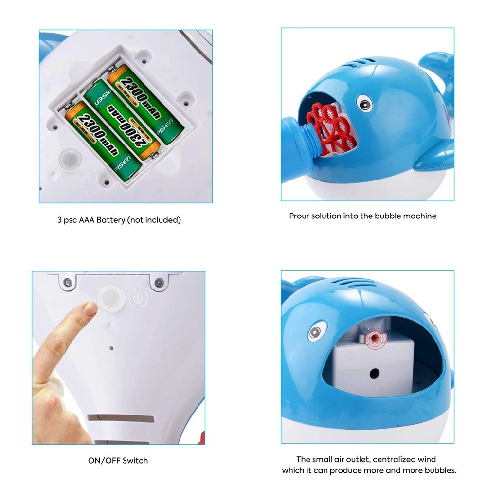 Автоматическая Дельфин мыльных пузырей прочный аккумулятор работает устройство