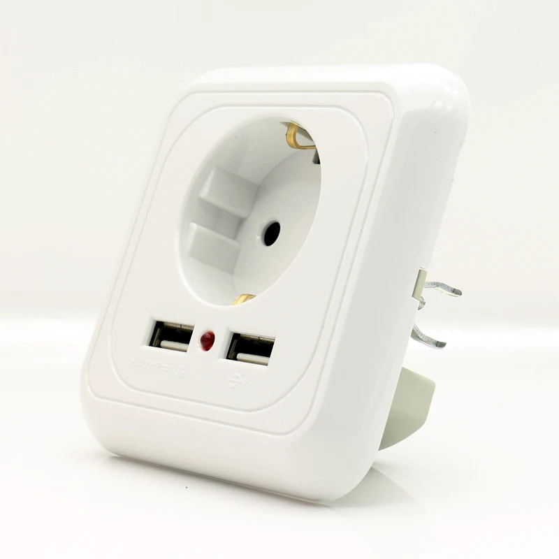 2018 Новое поступление настенная розетка 16А ЕС стандартная с Usb 2400mA двойной usb-порт